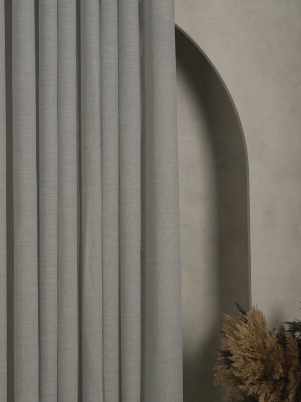 Gri Kapsüllü Tül Perde - Görsel 1